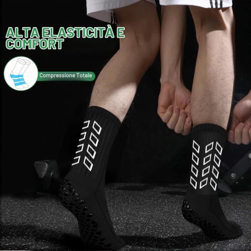 Detalle de Calze antiscivolo ENONEO Calcio Uomo 37-45 – Calzini Grip Socks per Football e Running
