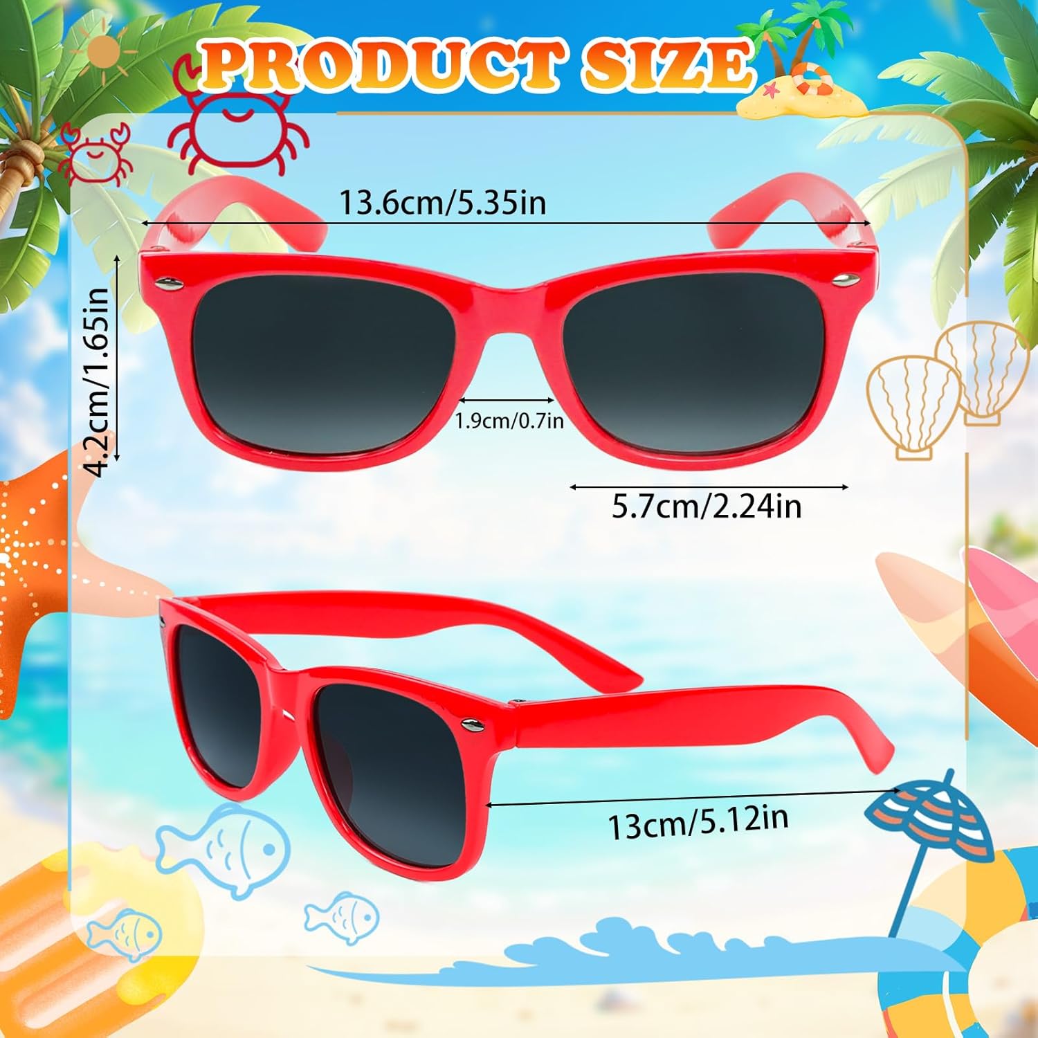 Thumbnail 3 de Ovneele Kids Neon Sunglasses Pack: 36 Colourful Pairs for Summer Every Day