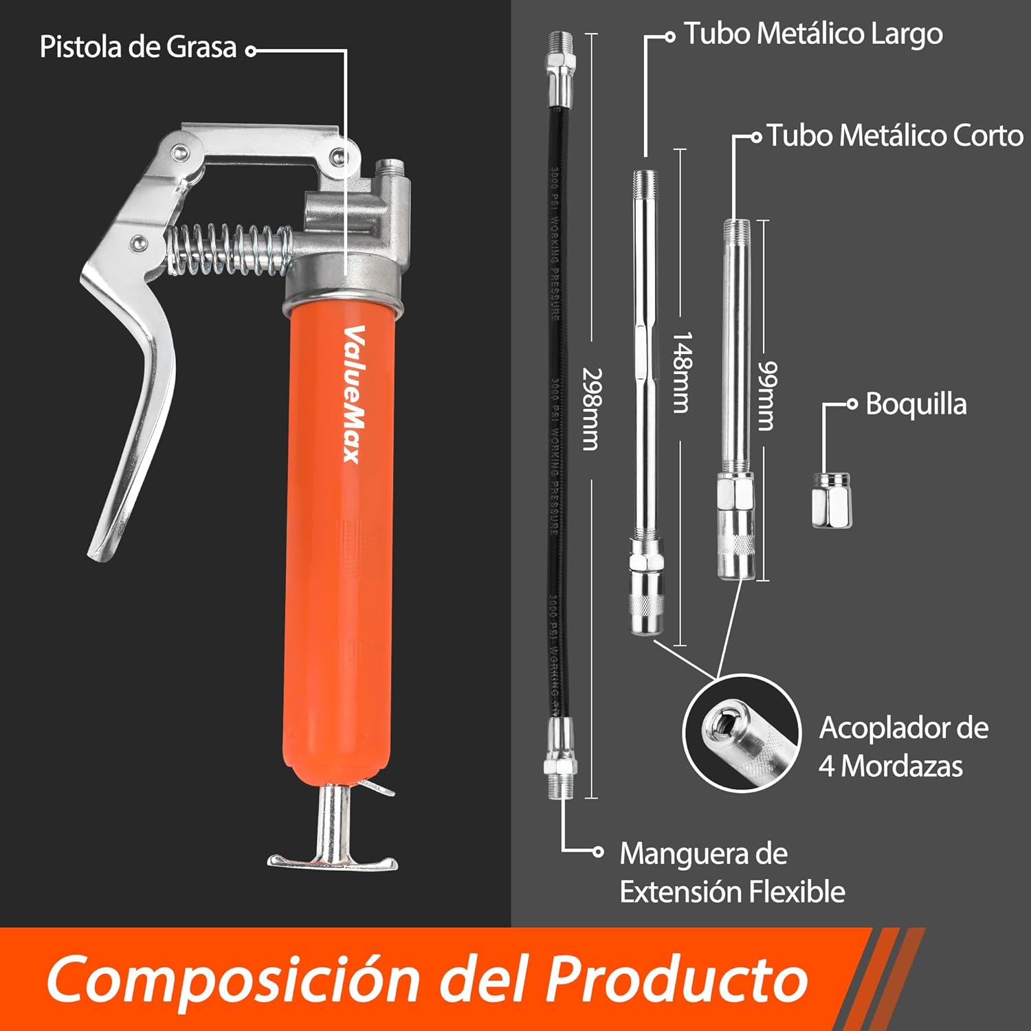 Thumbnail 1 de ValueMax Mini Pistola de Grasa 3500PSI