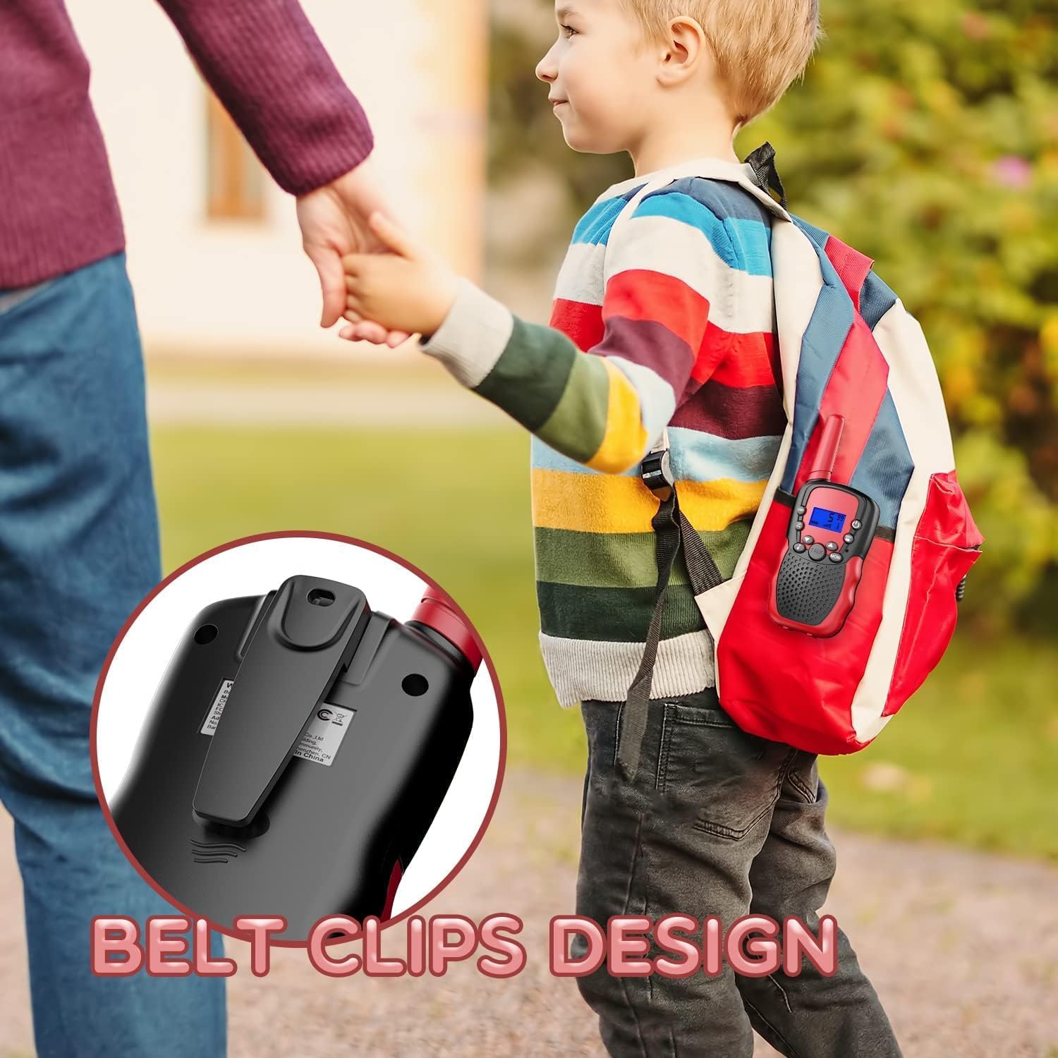 Thumbnail 4 de Kearui Walkie-Talkie für Kinder (ab ca. 3–8 Jahre), 8 Kanäle, VOX & Tastensperre – Schwarz/Rot