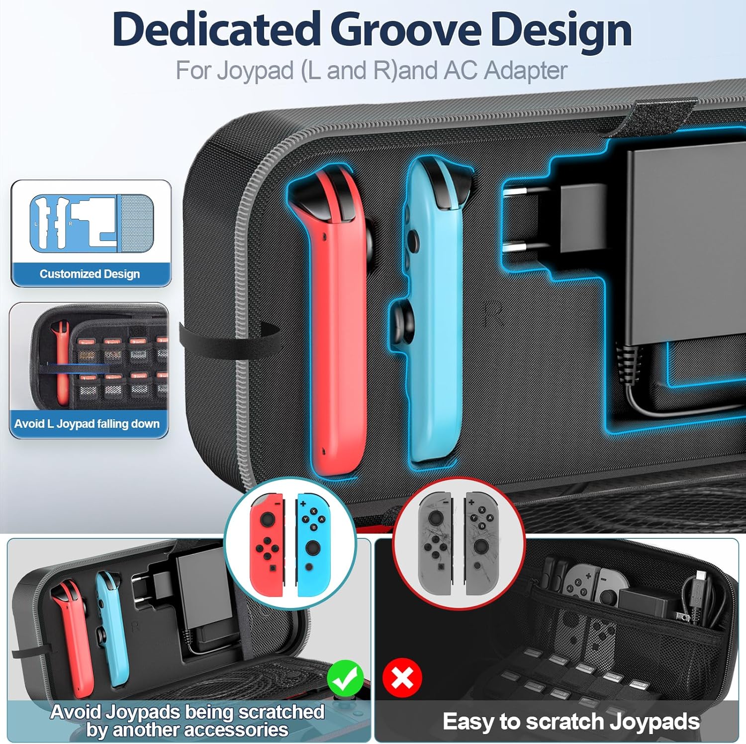 Thumbnail 5 de OIVO Étui Rigide pour Nintendo Switch & Switch OLED – transport et protection avec 20 emplacements