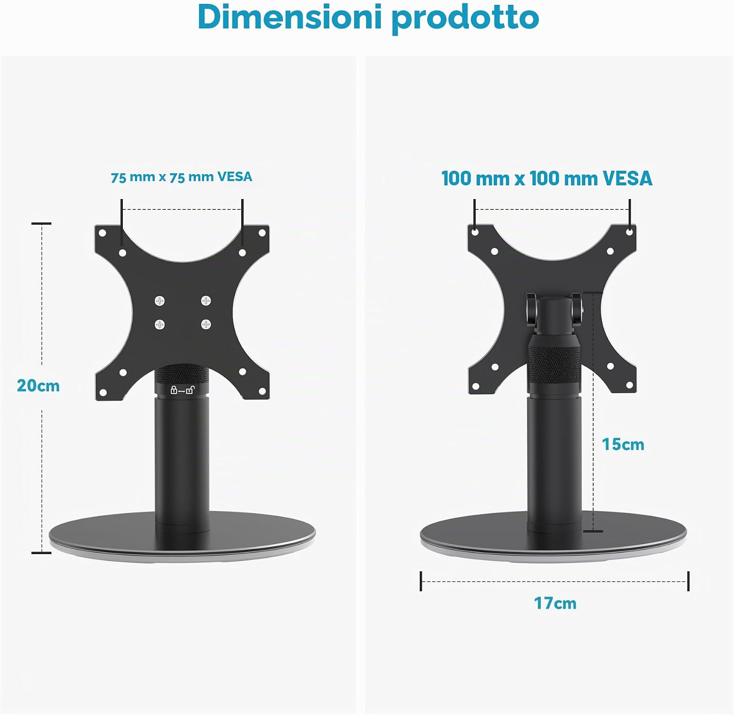 Thumbnail 2 de Premium Swivel & Tilt Stand for Show 15/21 — Supporto regolabile in alluminio aeronautico, nero opaco