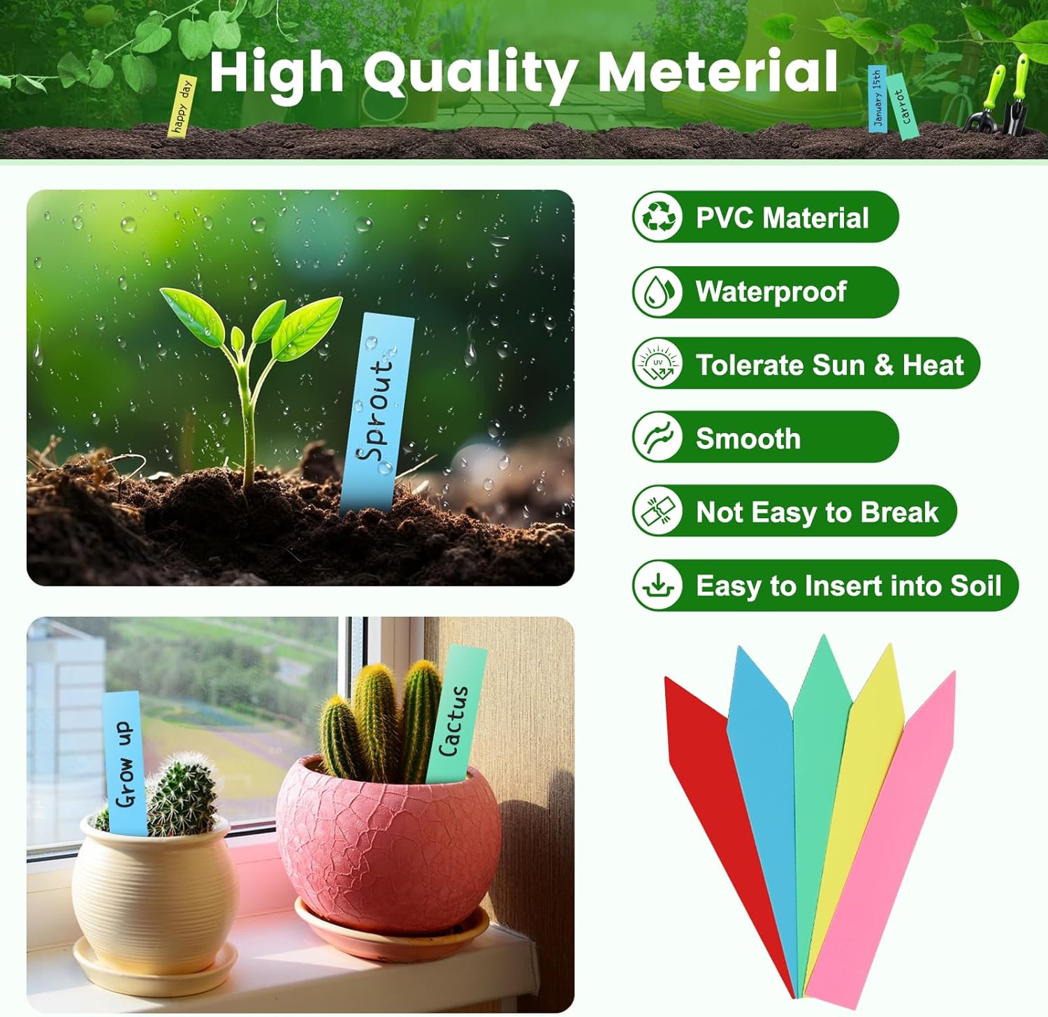 Thumbnail 2 de KINGLAKE Étiquettes plantes 100 pcs 10x2cm