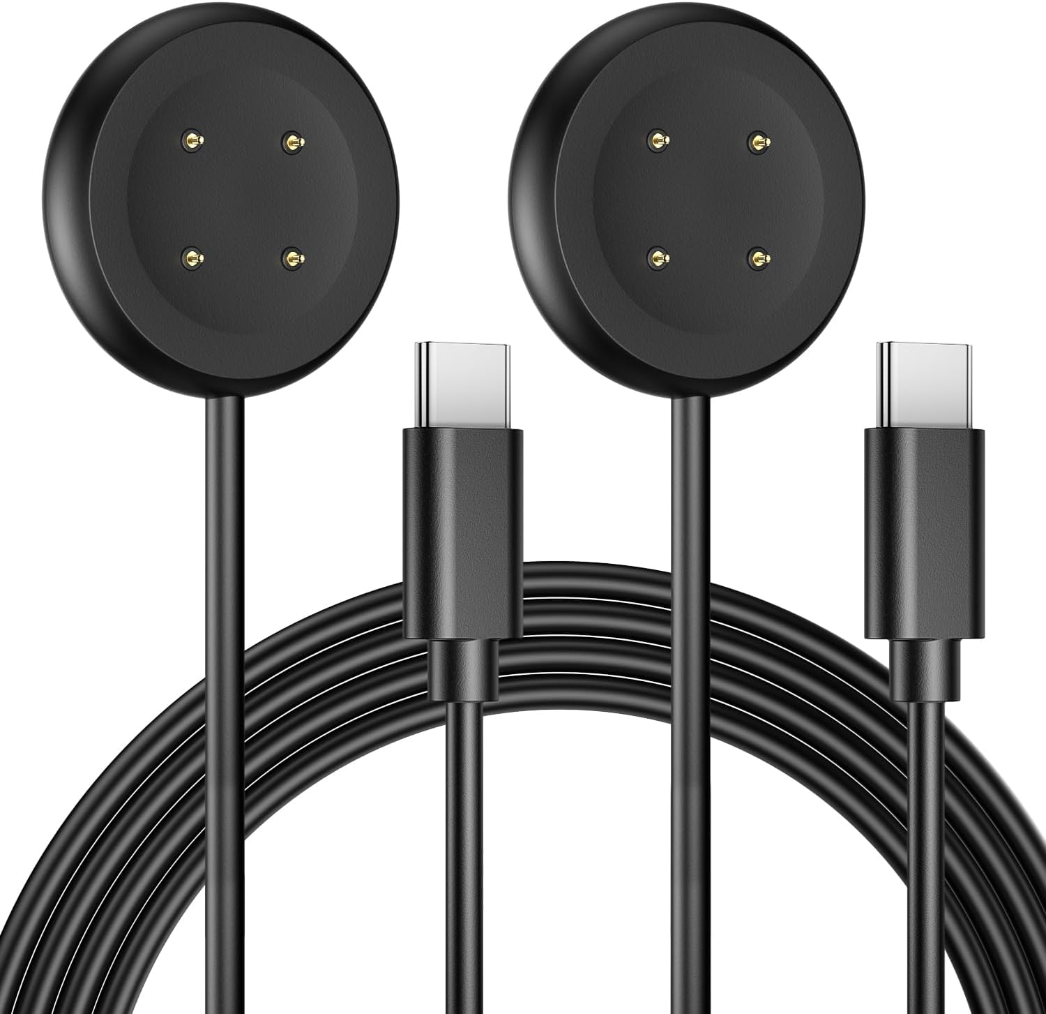 Detalle de USB-C Magnetic Charging Cable for Google Pixel Watch 2/3 & Fitbit Versa 3/4 (3.3ft/1m) – 2 Pack