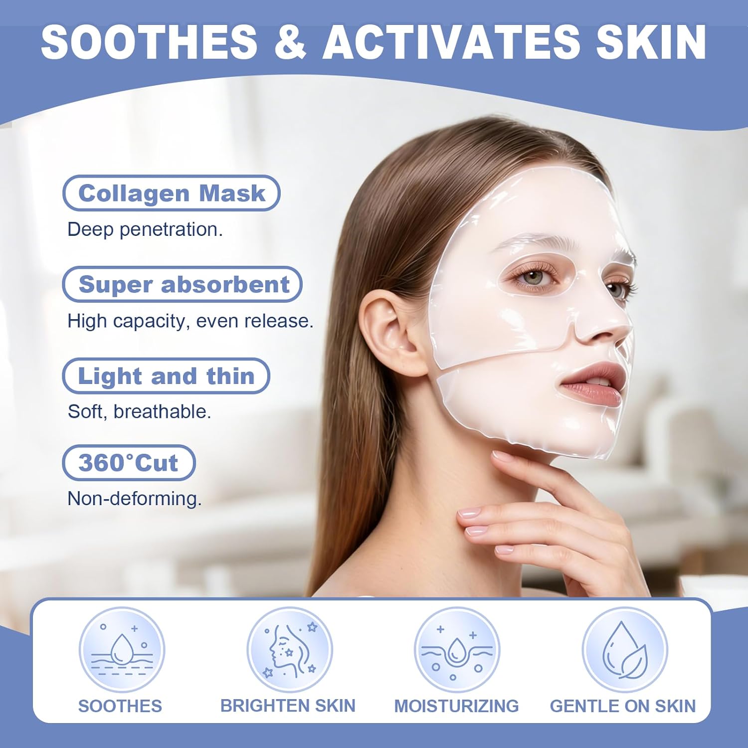 Detalle de 5 Pièces Masque au Collagène — Hydratation durable et éclat du teint