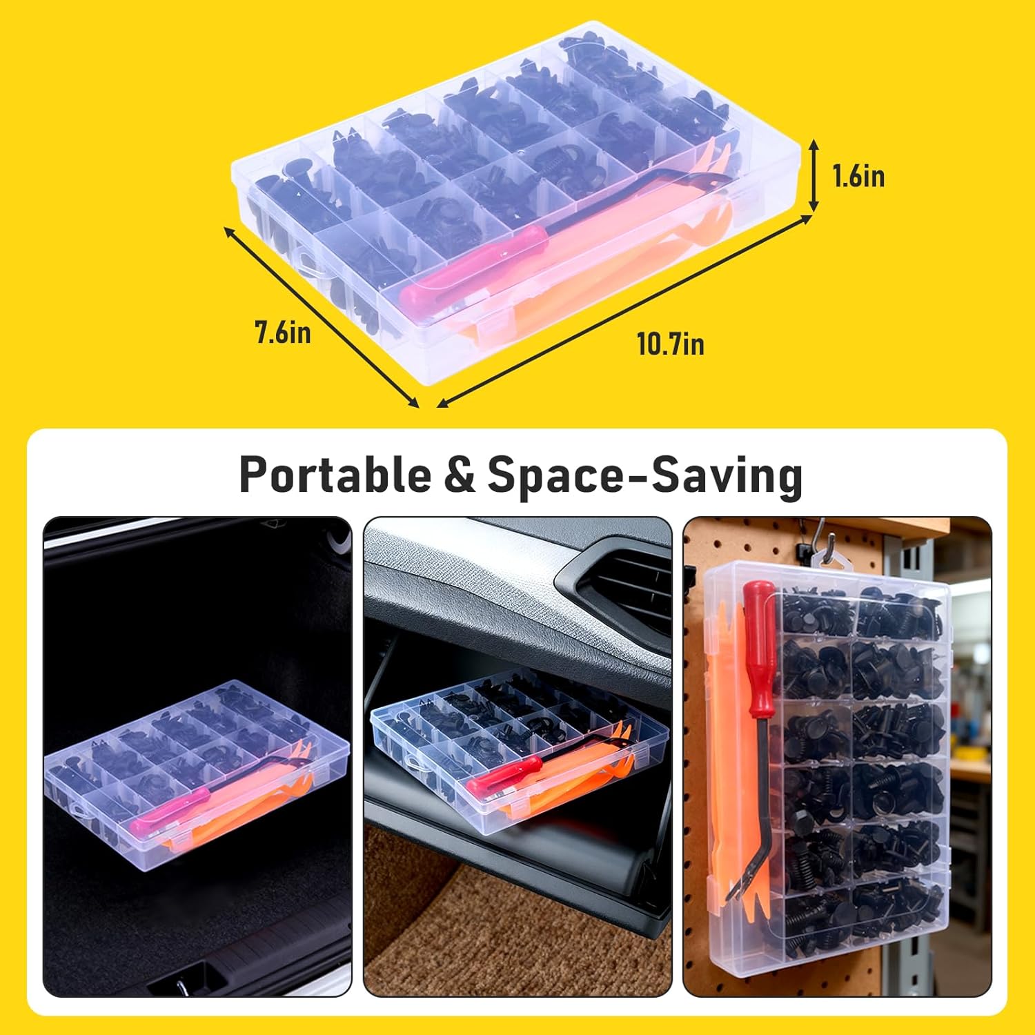 Thumbnail 2 de 240PCS Car Bumper Retainer Clips Kit - Auto Plastic Rivets & Push Fasteners Set