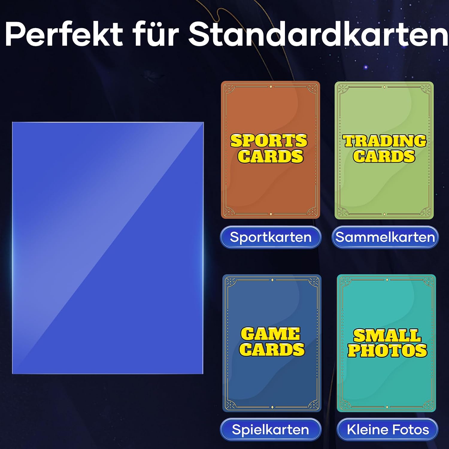 Thumbnail 4 de Mlikero 1000 Kartenhüllen (10 Farben) für Sammelkarten, 66 x 91 mm
