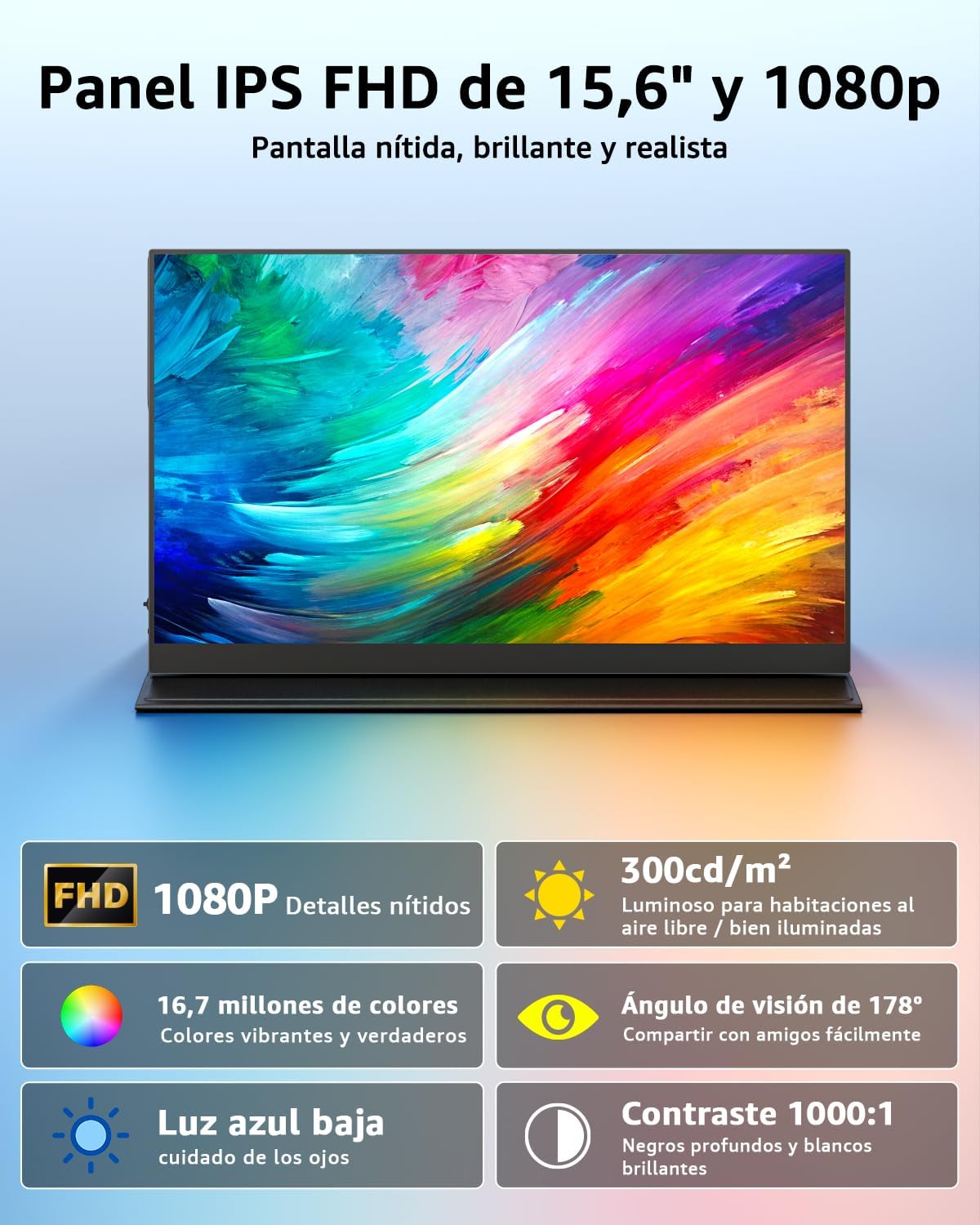 Thumbnail 3 de Yodoit Monitor portátil 15,6" FHD IPS HDR con USB-C