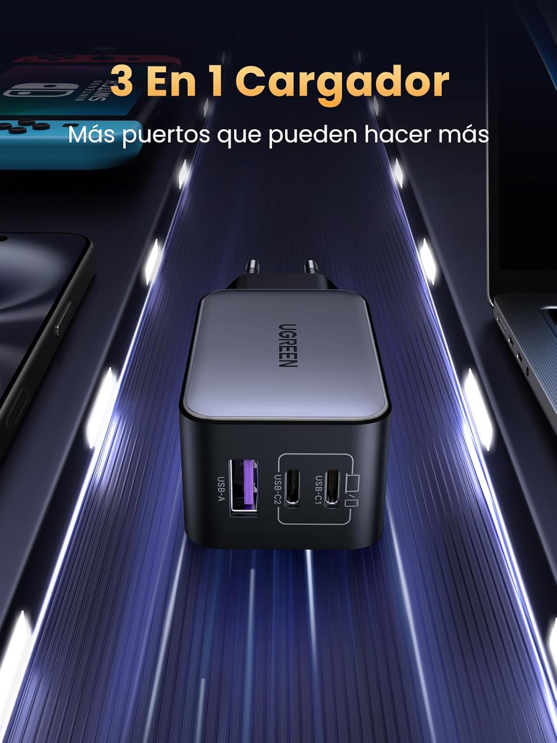 Thumbnail 1 de UGREEN Nexode Cargador USB C 65W