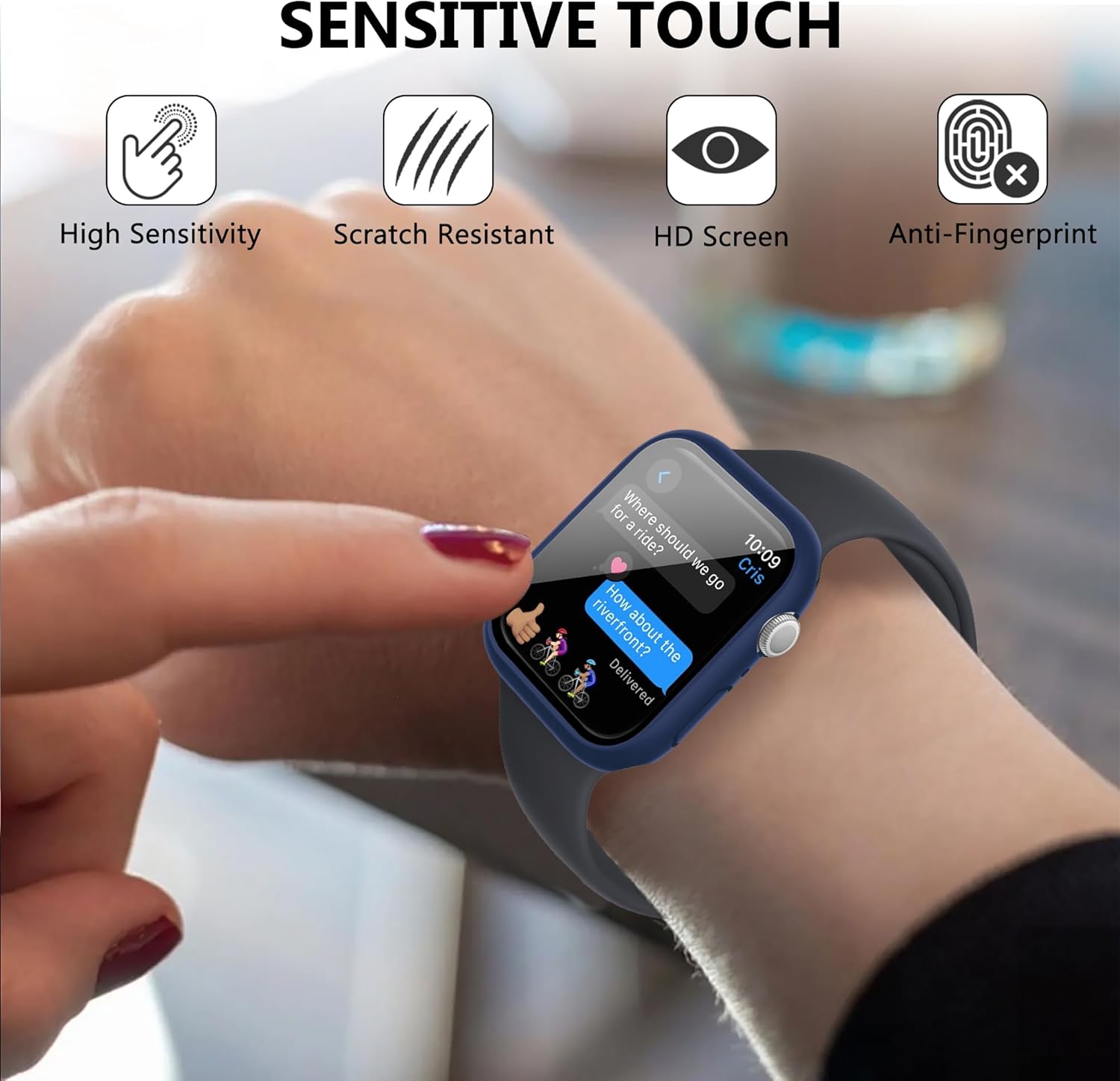 Thumbnail 3 de Tiorecime 8-pack hard PC bumper cases with tempered glass screen protectors for Apple Watch Series 11/10 (42mm)