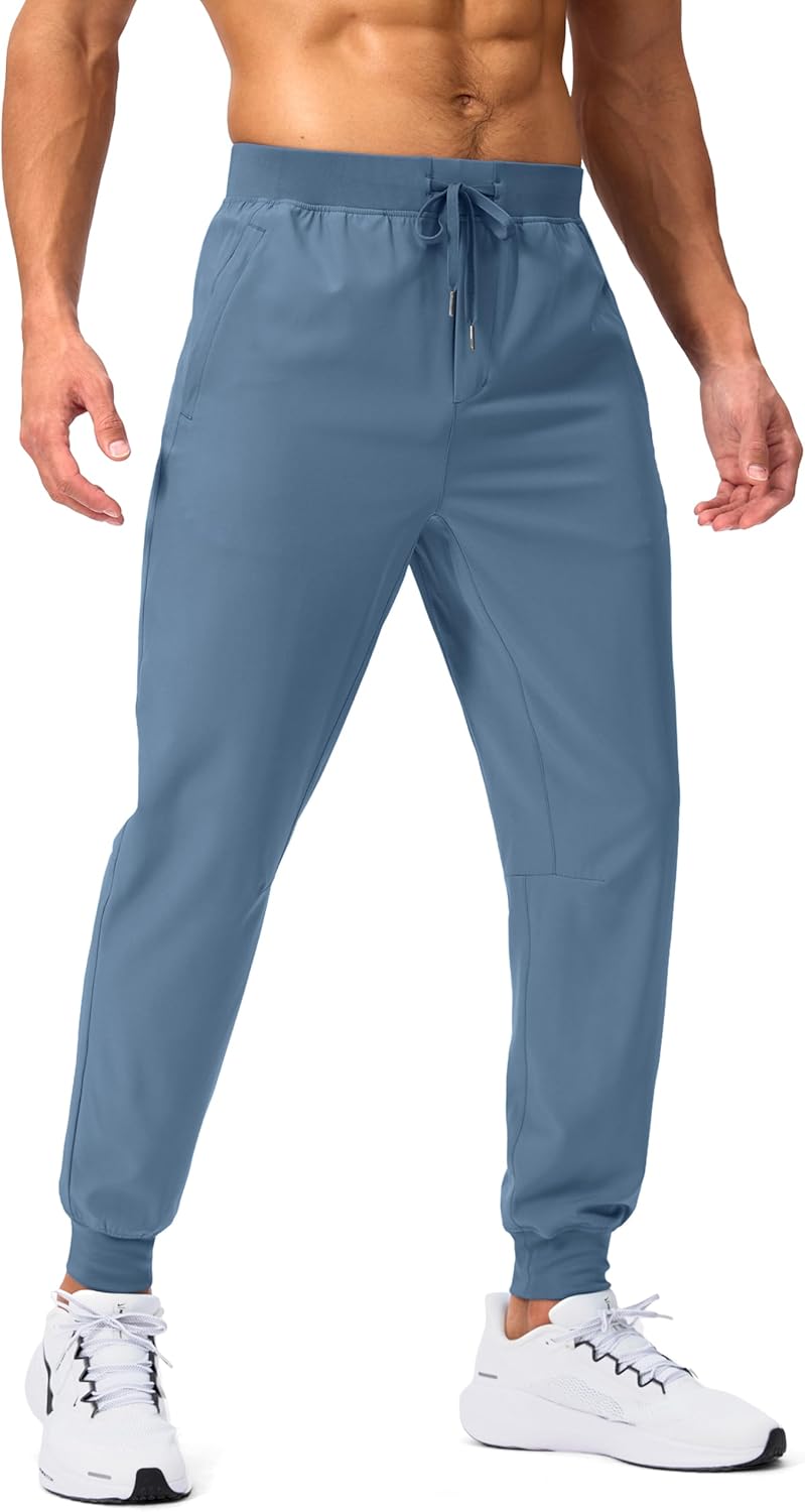 Detalle 2 de Pudolla Men's Lightweight Zipper Pocket Joggers