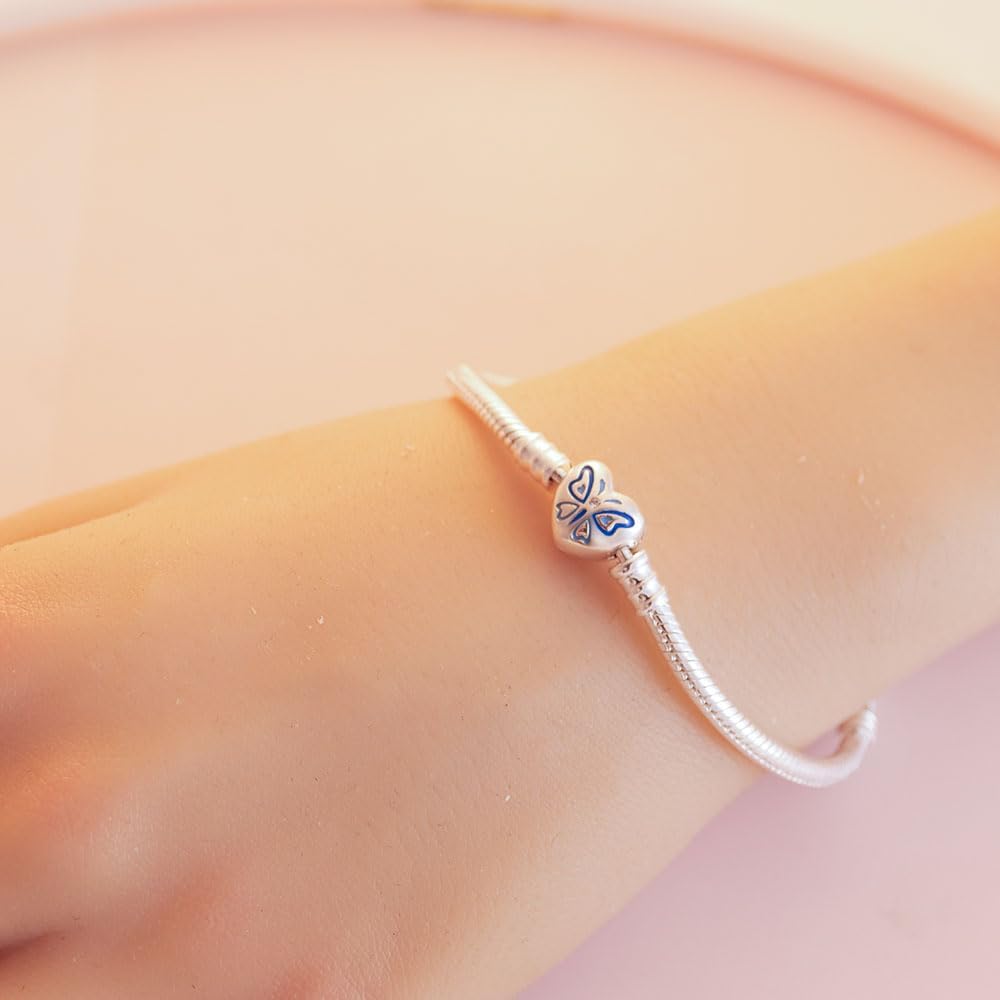 Thumbnail 1 de BOIGEGU Armband Damen versilbert – Herz- und Schlangen-Gliederarmband