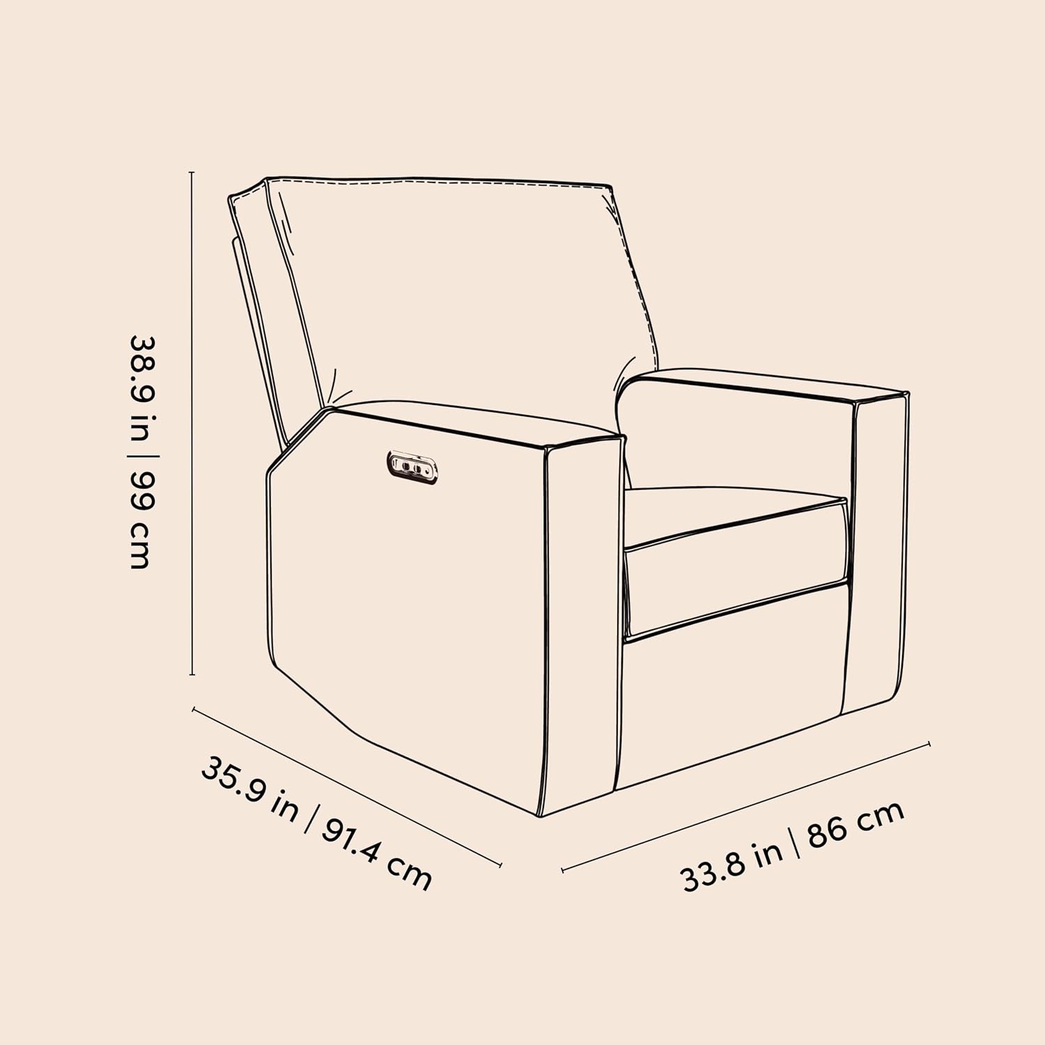 Detalle de Storkcraft Texas nursery power recliner