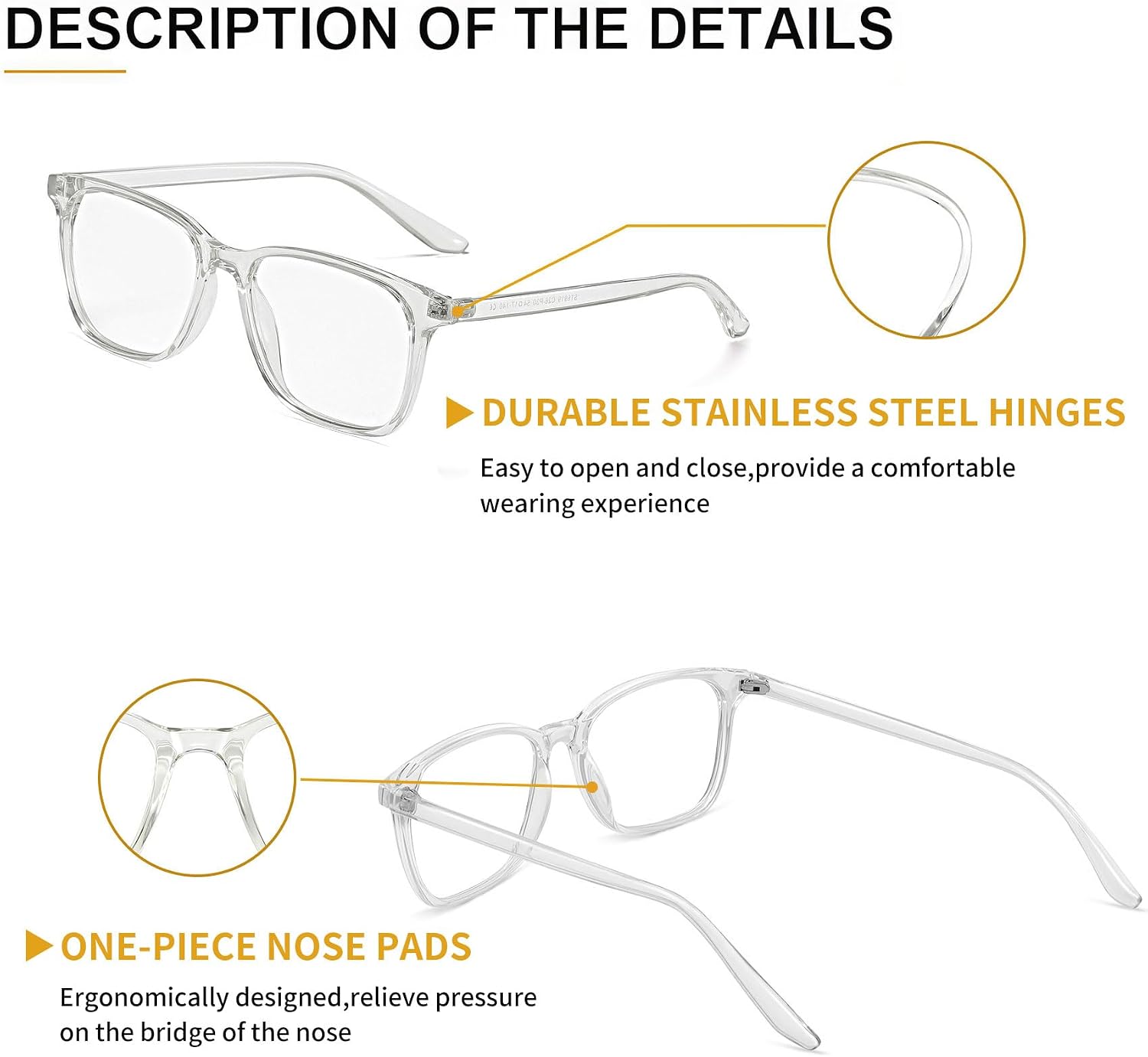 Detalle 2 de Joopin Gafas bloqueo luz azul para ordenador