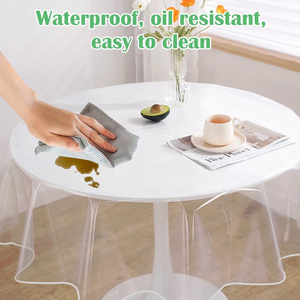 Thumbnail 3 de DASIAUTOEM Tischdecke Transparent Rund, Durchsichtige Tischdecke, Tischfolie Durchsichtig, PVC Folie Fettdicht Tischschutzfolie Tischschutz, Rund Klarsicht Durchmesser 122 cm
DASIAUTOEM Tischdecke Transparent Rund, Durchsi…