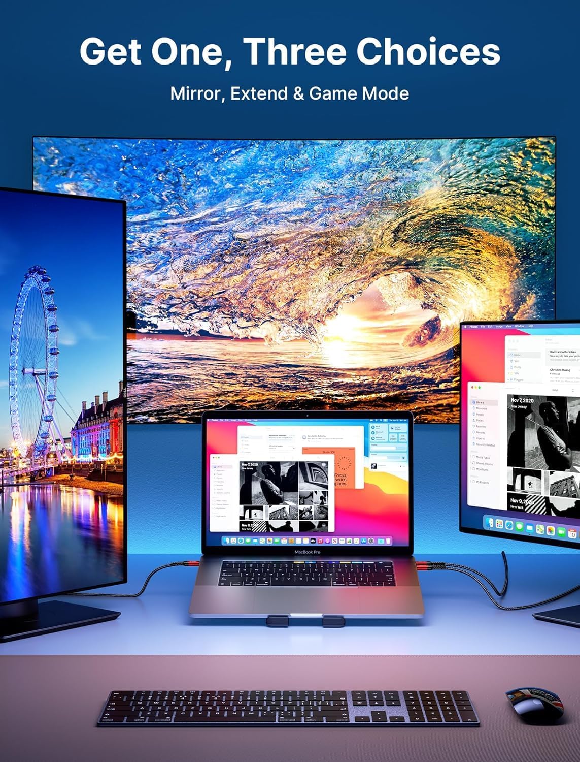 Thumbnail 4 de JSAUX USB-C auf HDMI Kabel 3 m (4K@60 Hz) – rot, Plug & Play für MacBook, iPad Pro, Galaxy & mehr