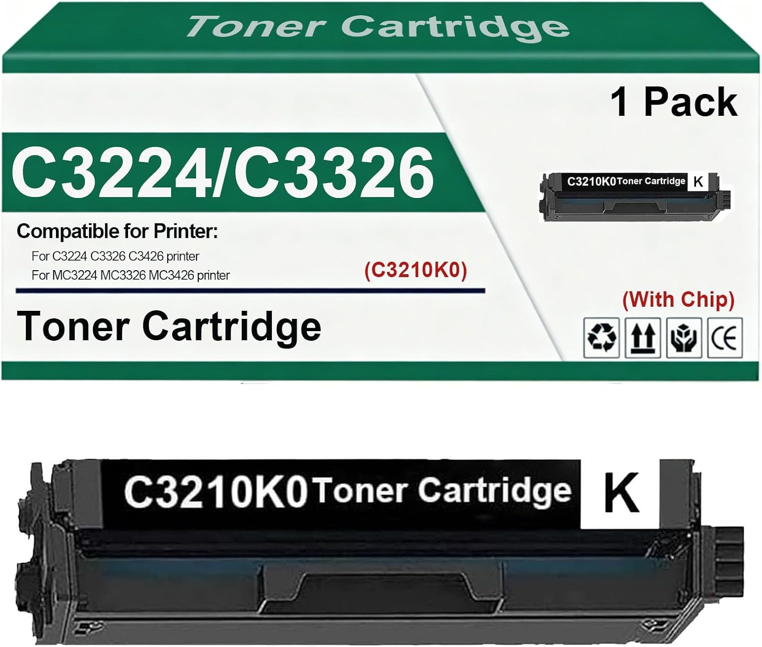 Detalle de Duhaink BHC321 1BK Black Toner Cartridge, C3210K0, 1-Pack