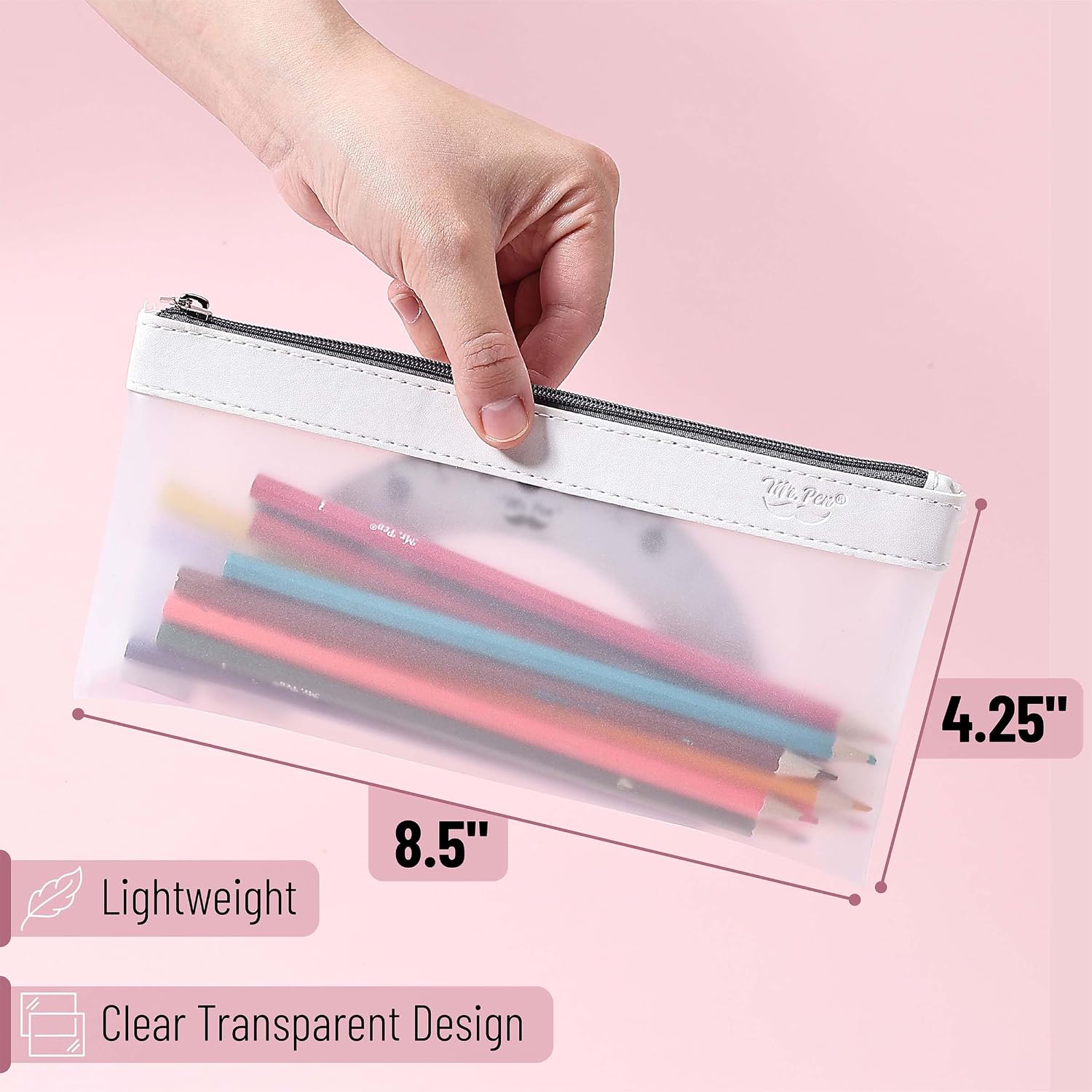 Detalle de Mr. Pen Clear Pencil Pouch, 8.50 x 4.25 in