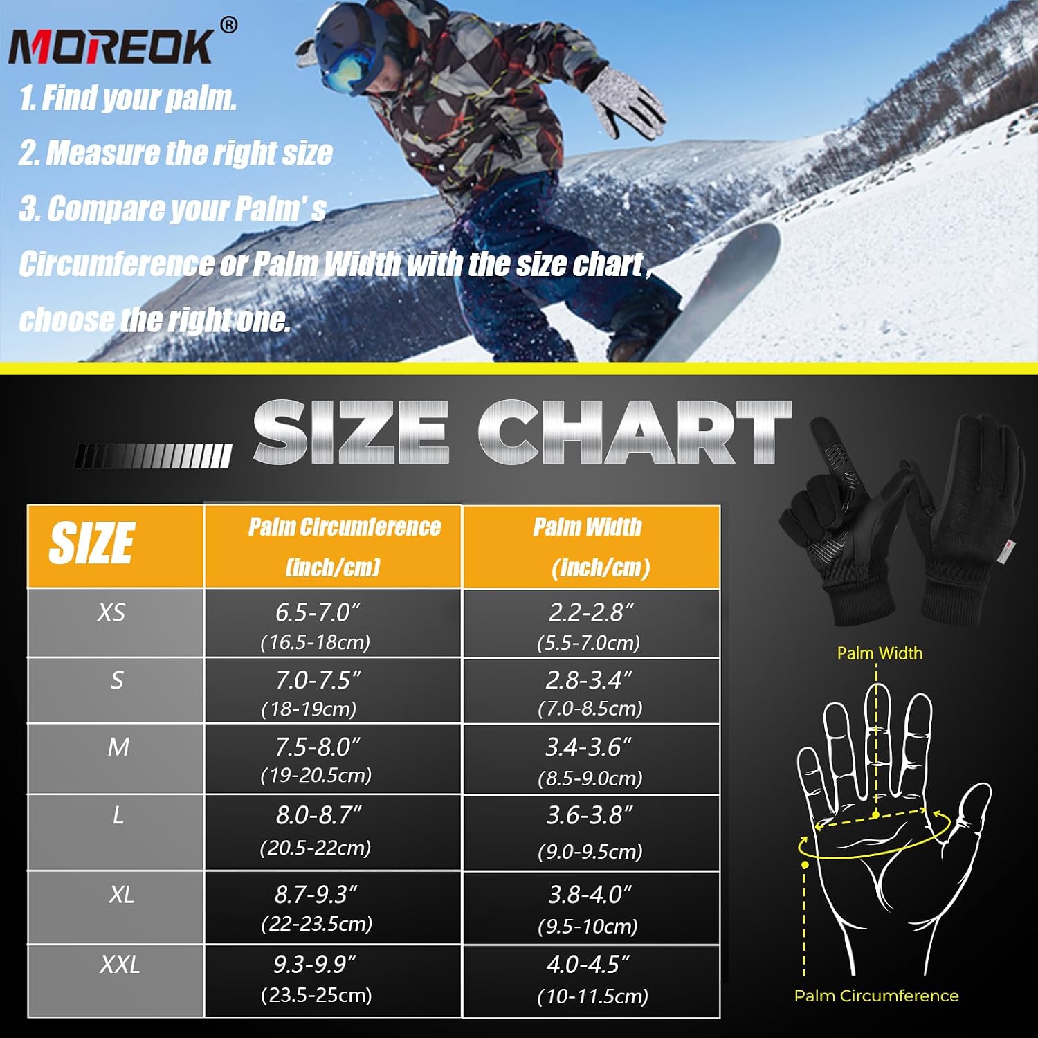 Thumbnail 5 de MOREOK Winter Gloves 3M Thinsulate, -10°F