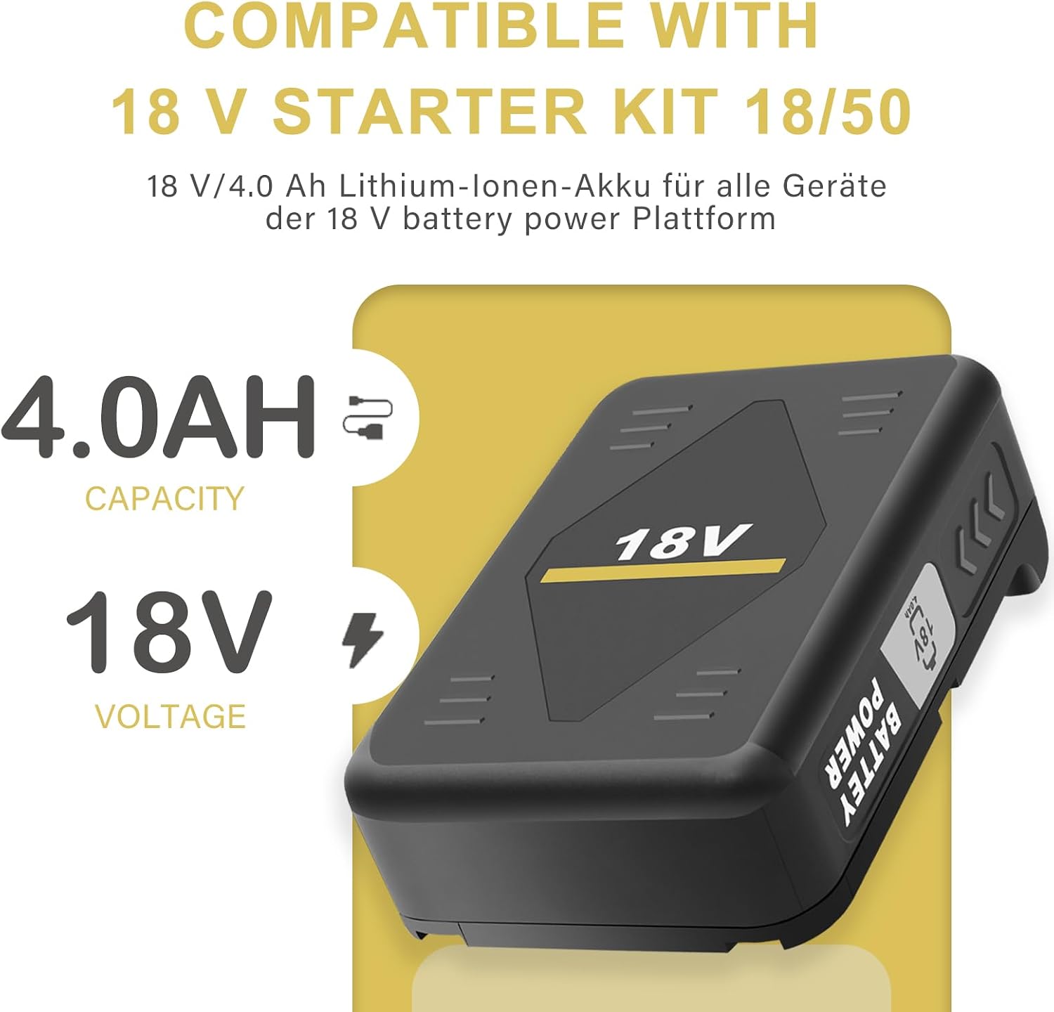 Detalle 2 de 18V 4.0Ah Karcher replacement lithium battery