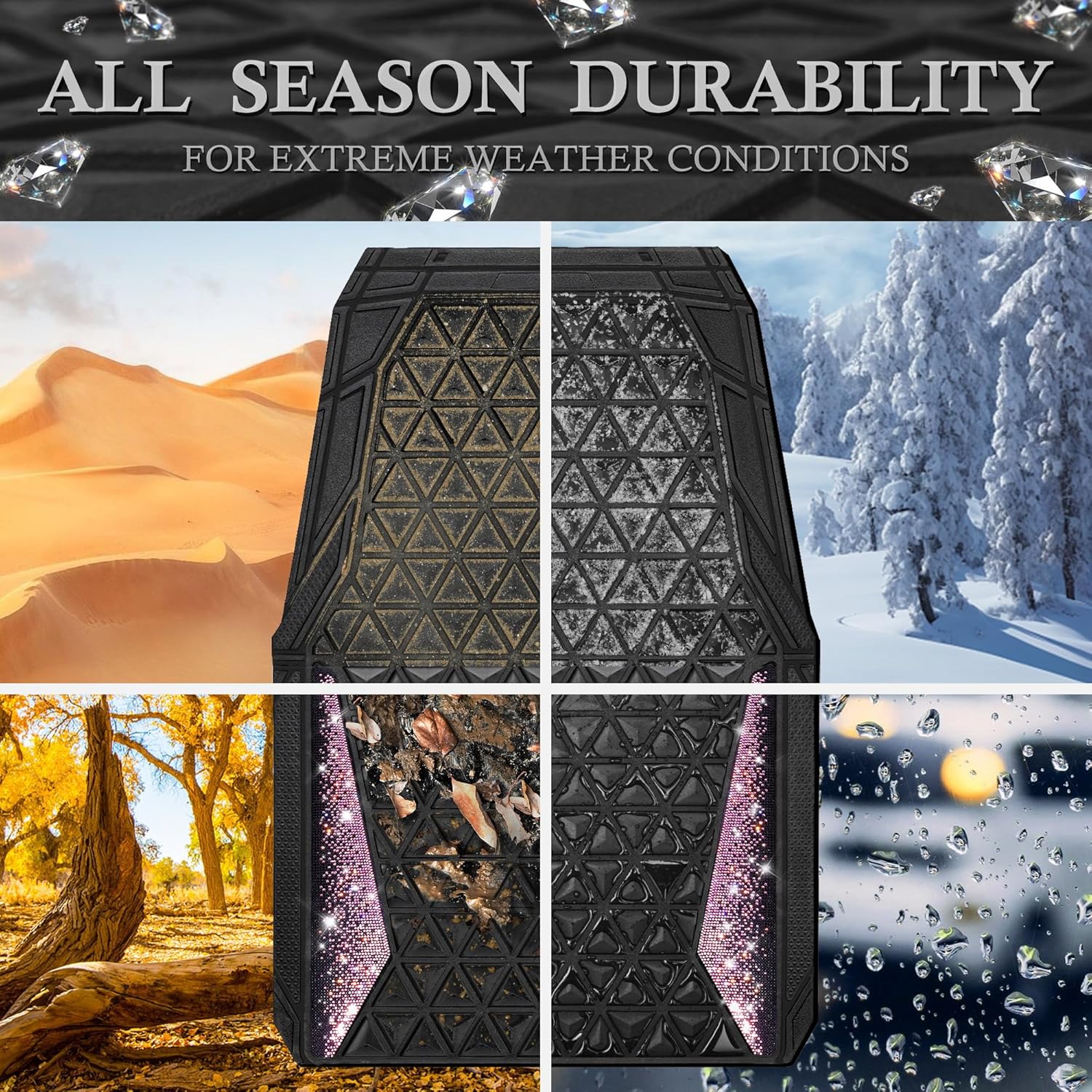 Thumbnail 6 de CAR PASS Bling Rubber Car Mats, Universal 1