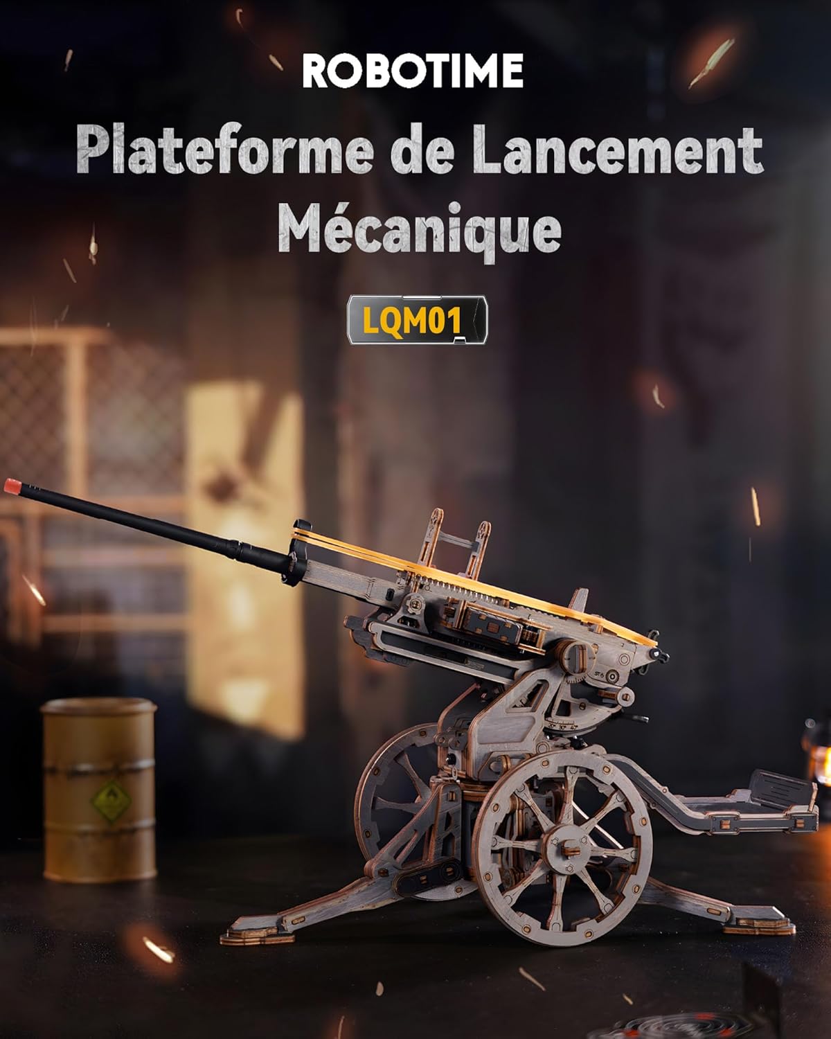 Thumbnail 1 de ROBOTIME Puzzle 3D en bois – Plateforme de Lancement Mécanique (LQM01), modèle d’ingénierie STEM à exposer