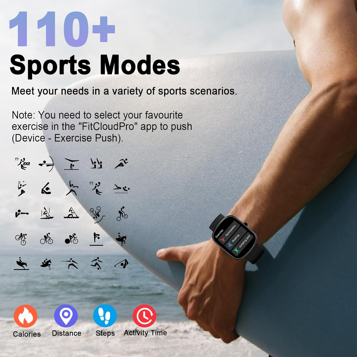 Thumbnail 1 de Montre connectée IA 1,91" étanche IP68 pour homme/femme avec appel Bluetooth, podomètre et ChatGPT