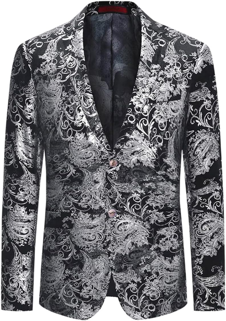 Thumbnail 6 de Allthemen Herren Pailletten Sakko Gold Glitzer Blazer Slim Fit