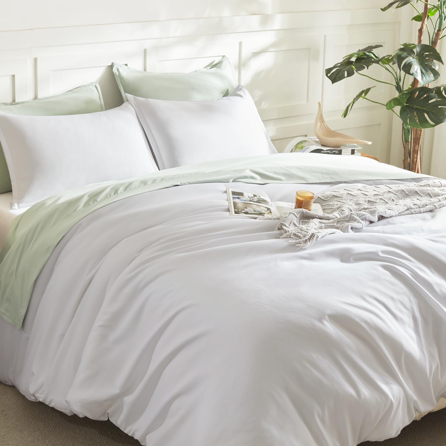 Detalle de Litanika White Comforter King Size 3-Piece Lightweight All-Season Set