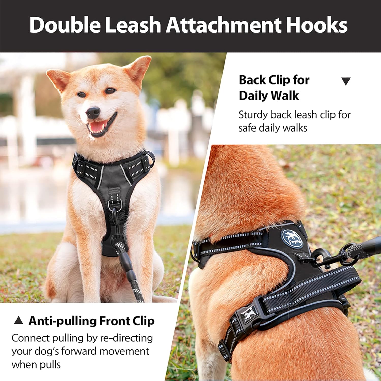 Thumbnail 5 de PoyPet No Pull Dog Harness 2-clip, Large