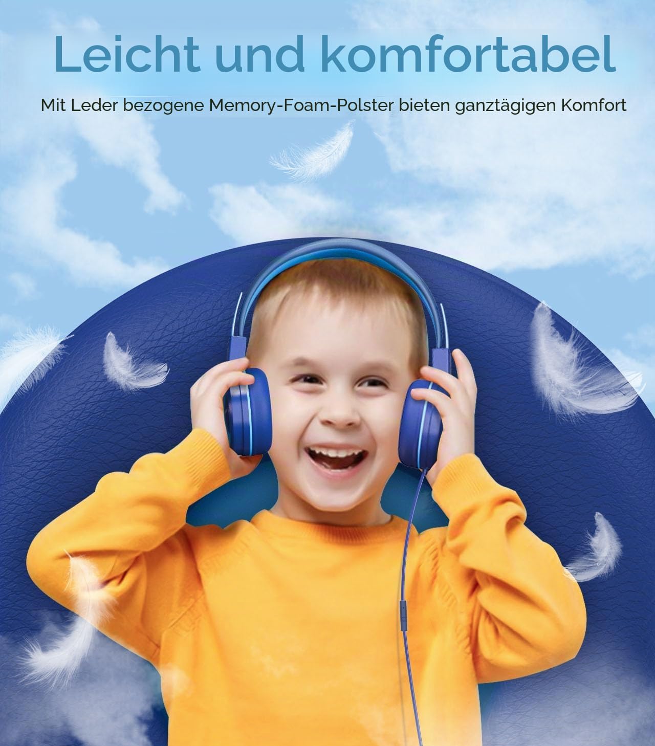 Thumbnail 6 de Bywulanda Kinder-Kopfhörer mit LED-Lichtern und USB Typ-C – Lautstärkebegrenzung, Mikrofon