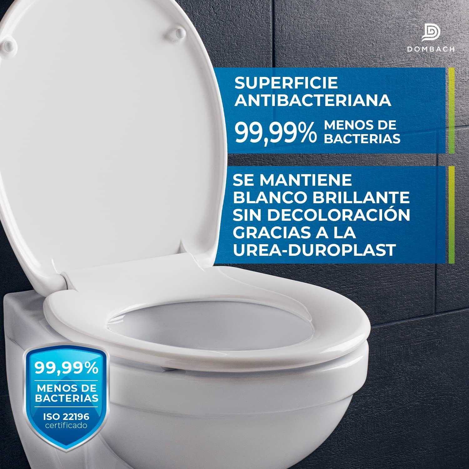 Thumbnail 1 de Dombach® Celesto Premium Tapa WC Amortiguada Blanco Ovalada 🚽