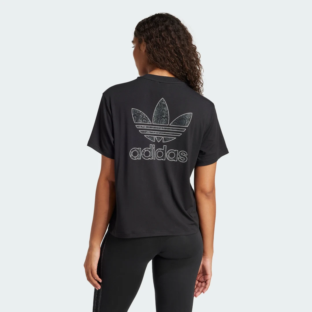 Thumbnail 1 de Camiseta Snakeskin Trefoil de Adidas (Negro) – Estilo casual con el sello Trefoil