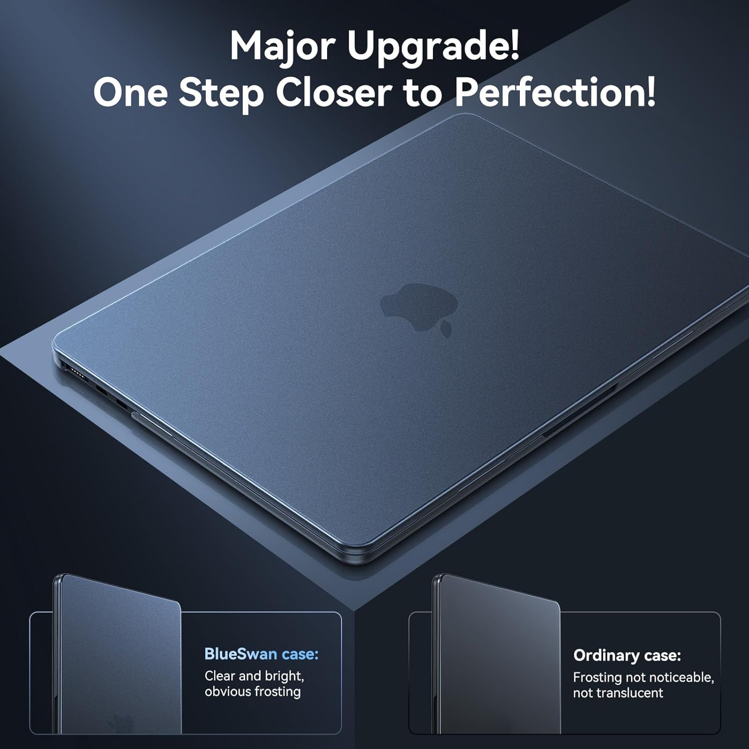 Detalle de BlueSwan Matt Hülle für MacBook Air 15 Zoll (2023–2026) – ultradünne Hartschale im Mitternacht-Blau