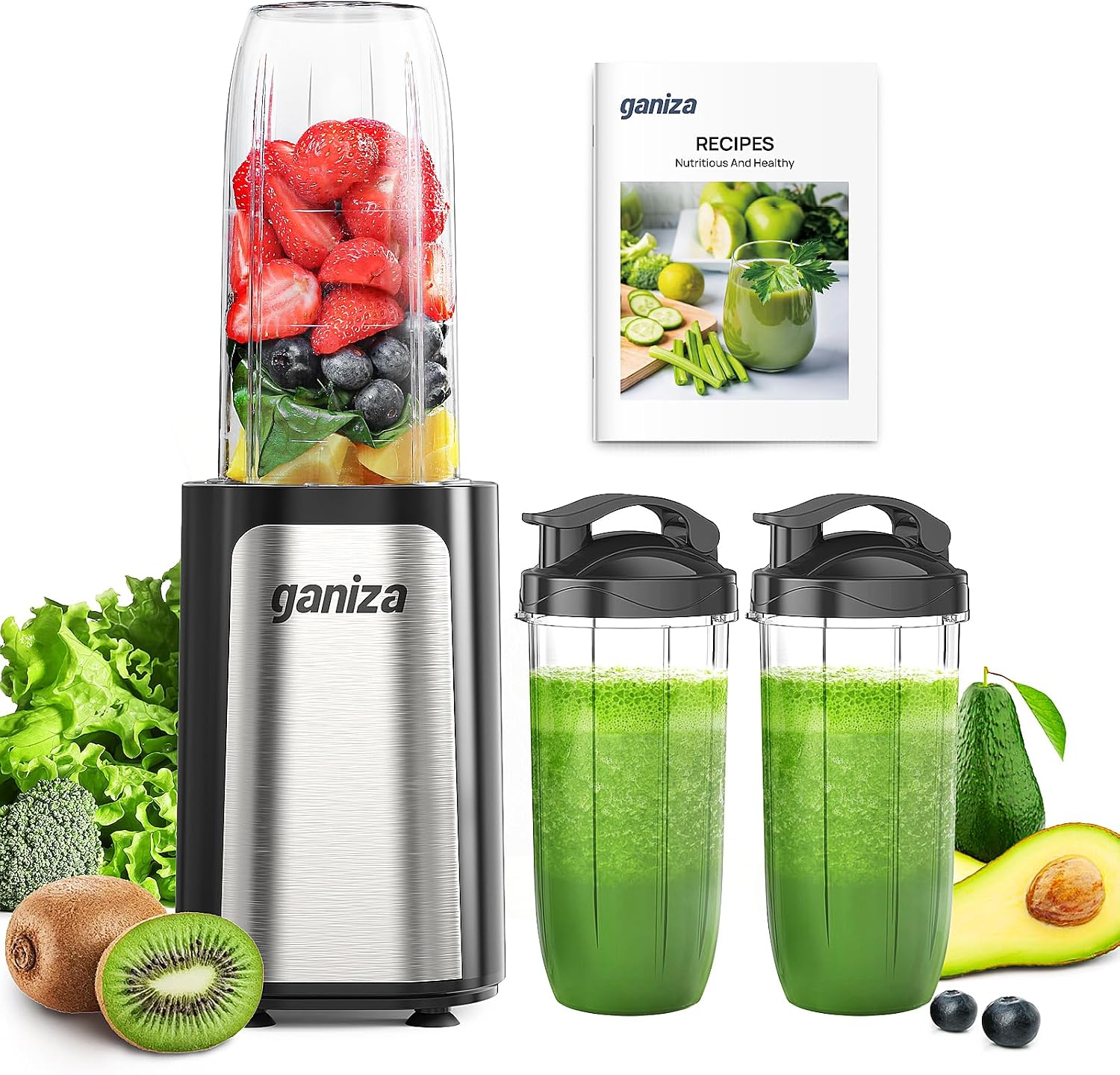 Detalle de Ganiza GB1 900 W Mini Smoothie Maker 🧃