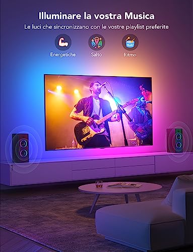 Detalle 2 de Govee TV LED Backlight 3,8m RGBIC per TV 55-65 Pollici