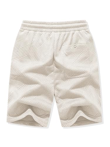 Thumbnail 6 de JMIERR Herren Textur Kurze Hosen – Sommer Shorts Beige, Größe XL
