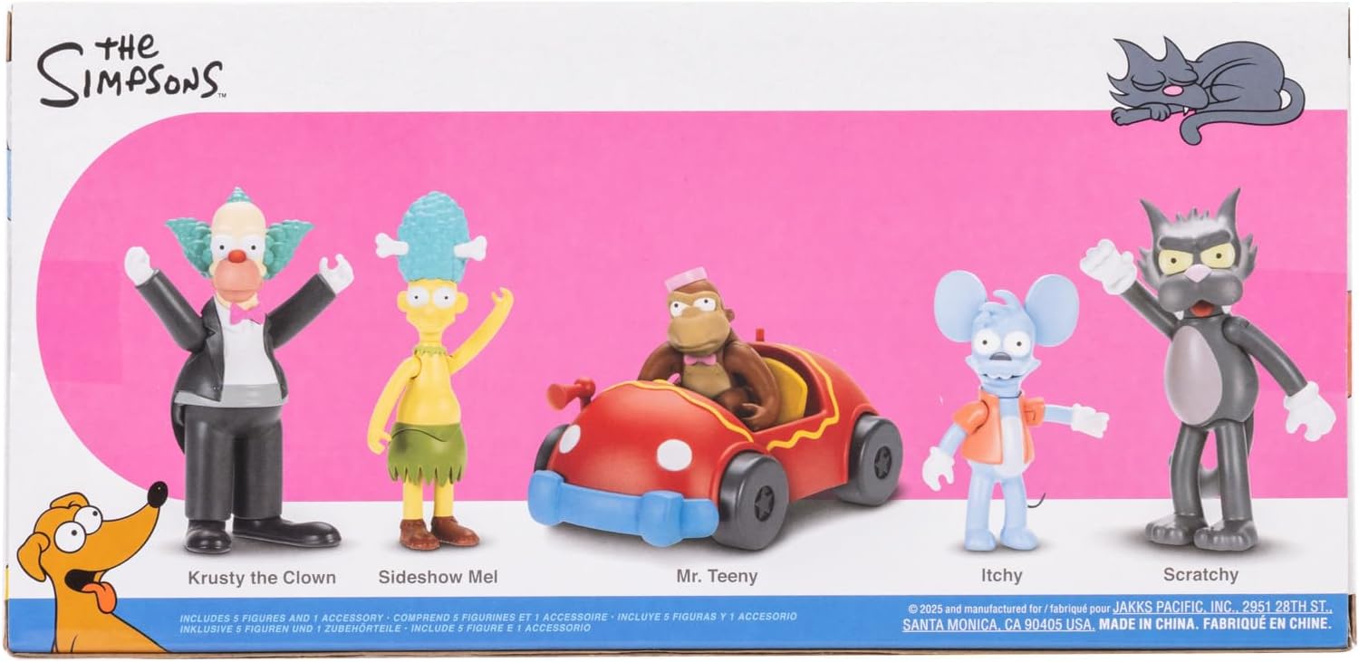 Thumbnail 3 de The Simpsons Krusty Cast Action Figures Multi-Pack (6,35 cm) von JAKKS Pacific – Krusty, Mojo, Itchy, Scratchy, Sideshow Mel & Clown Car