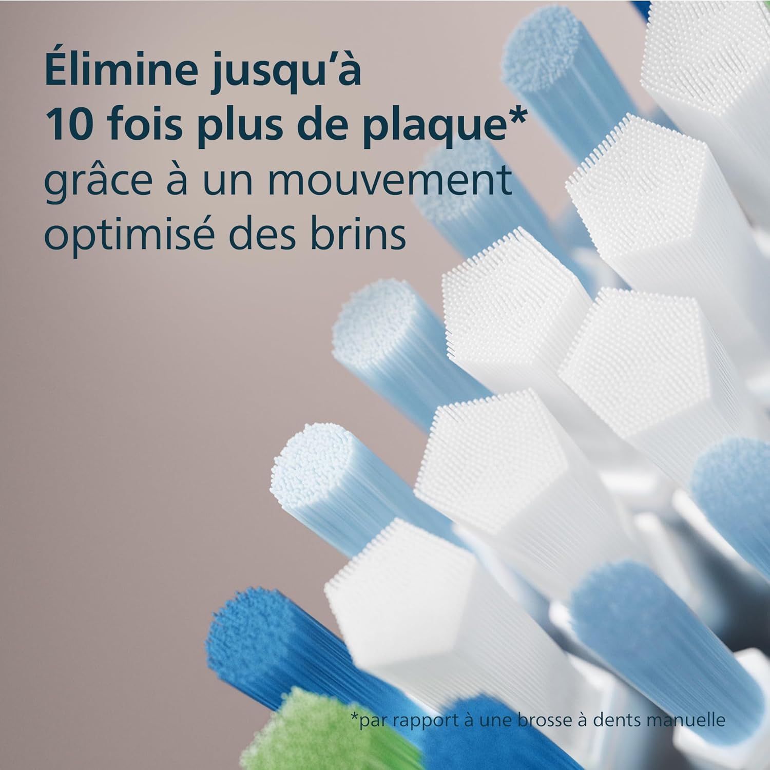 Detalle de Philips Sonicare C3 Premium Plaque Defence – Têtes de brosse à dents de rechange d’origine, lot de 6 (HX9046/88) – Noir