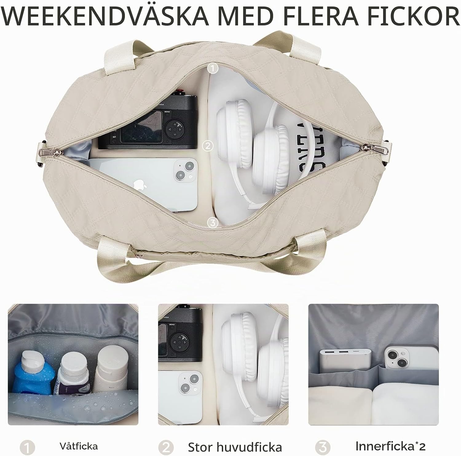 Detalle 2 de Travel Bag Large sport- och weekendväska, 35 l, A5-beige