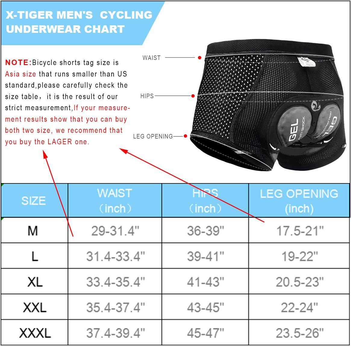 Detalle 2 de X-TIGER Montagne Shorts Cyclisme 5D Gel