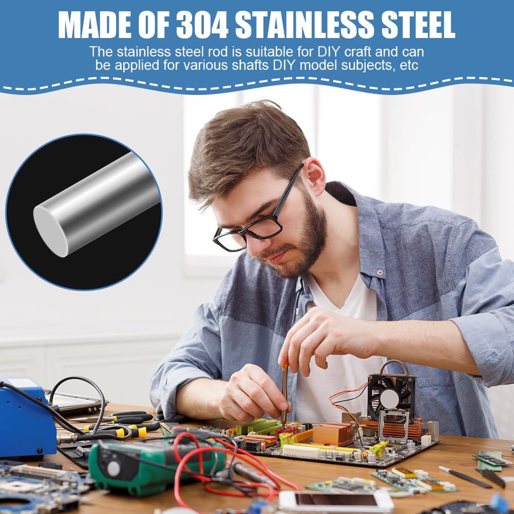 Thumbnail 5 de OFFCUP 3mm*300mm 10PCS Stainless Steel Round Rods, 304, 3mm x 300mm