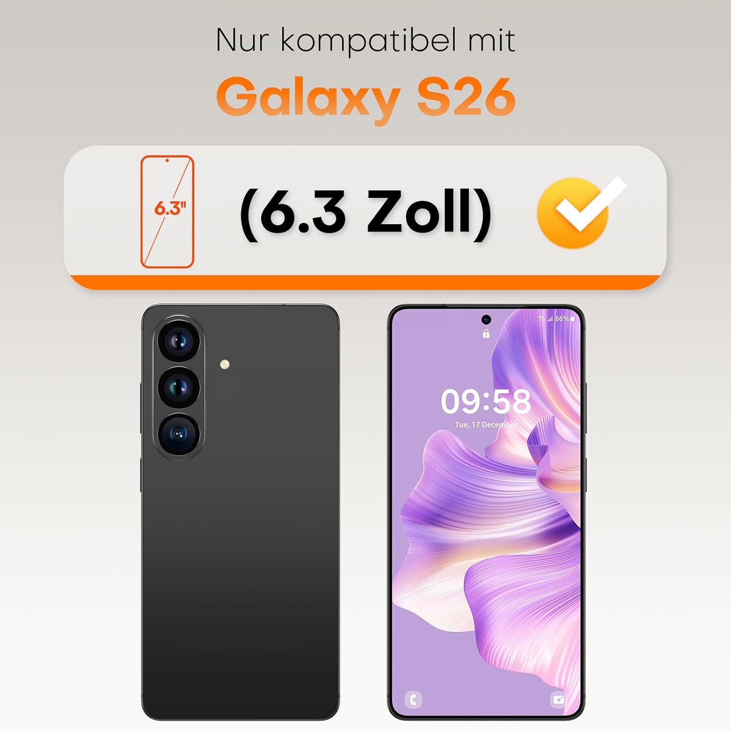 Detalle de TOCOL Sichtschutzpanzerfolie für Galaxy S26 6,3 Zoll – 2er-Pack