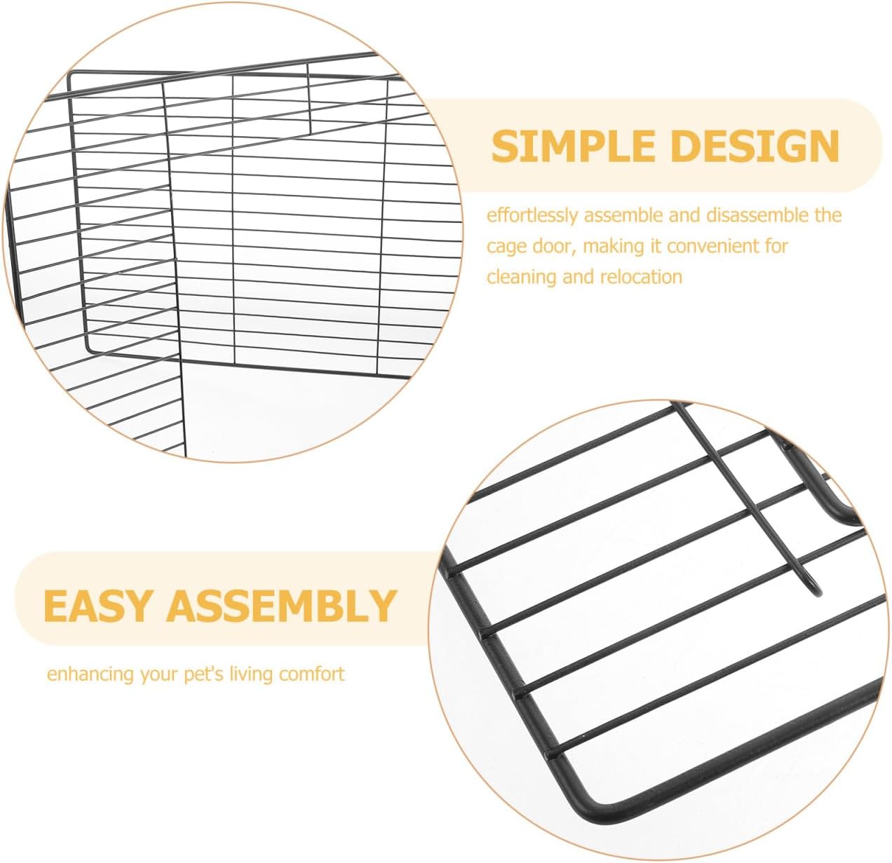 Thumbnail 2 de Milisten Cat Playpen Door Detachable Wire Cage Panel for Small Pets