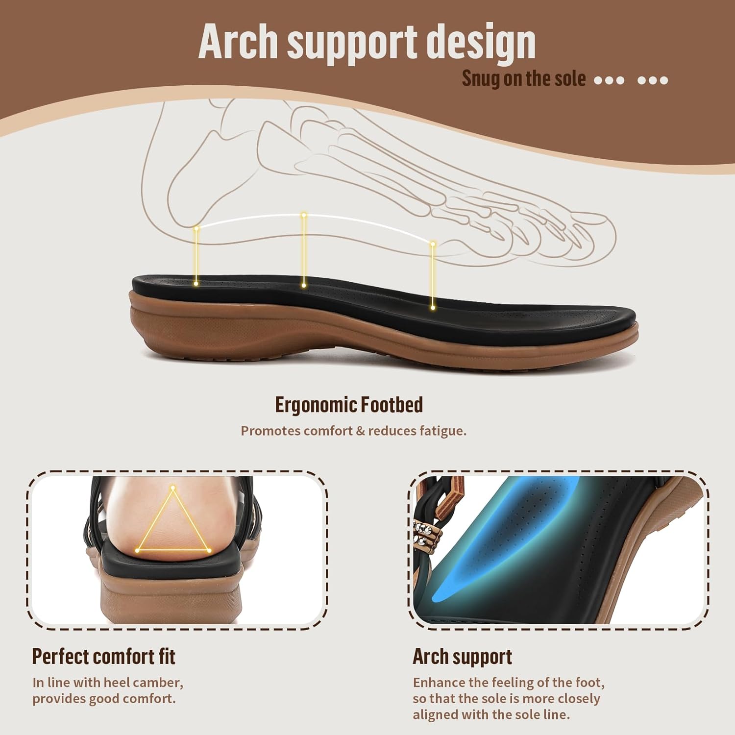Thumbnail 3 de Littleplum Damen-Sandalen mit Strass und Kristallschmuck – flache Slip-On Sandaletten für den Sommer