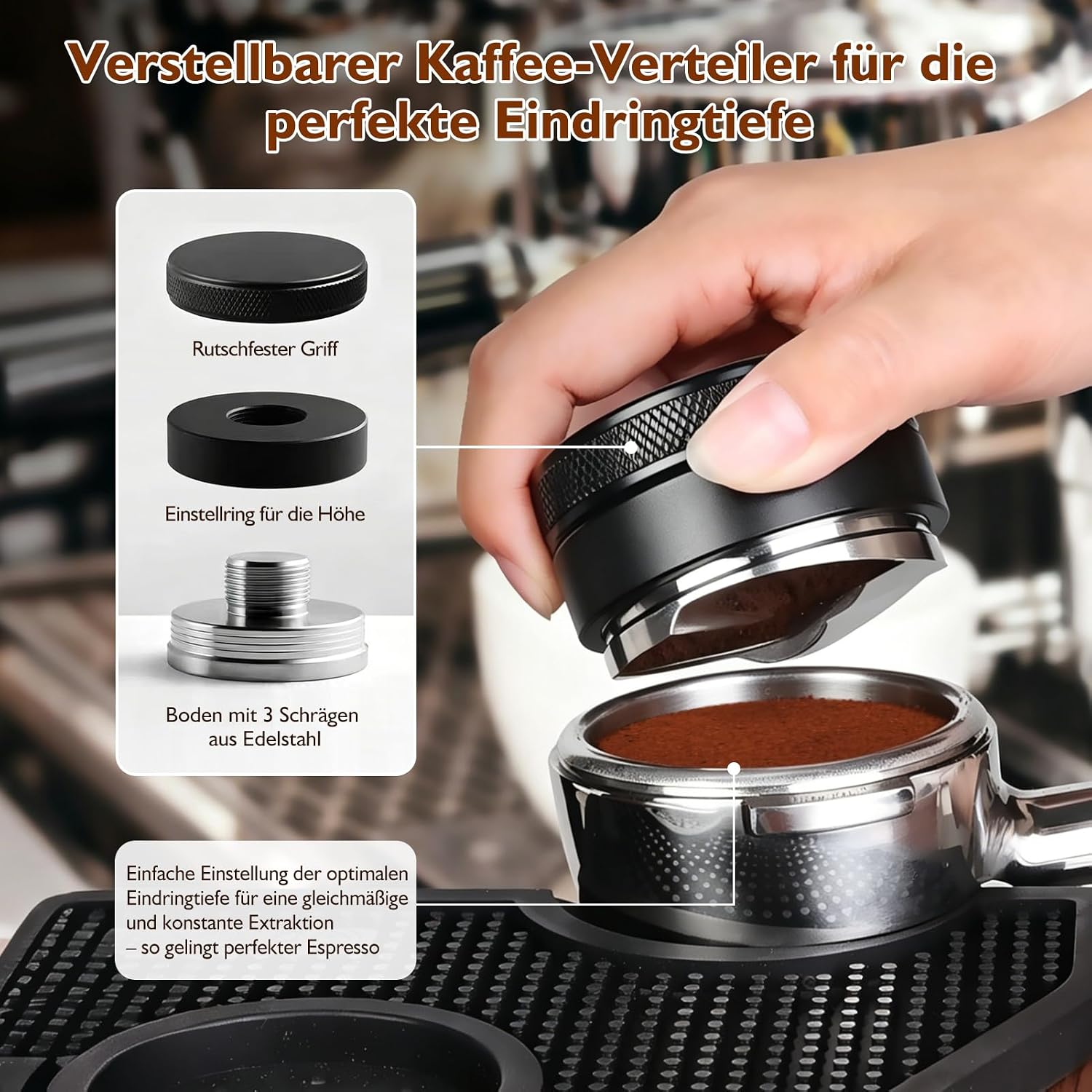 Thumbnail 5 de TENGIZUOHZ Espresso Tamper 58mm Set – 7-teiliges Barista Zubehör