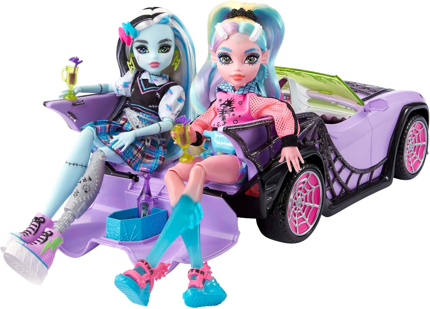 Thumbnail 6 de Monster High Mostromobile: Cabrio viola con ghiacciaia portatile e animale fantasma