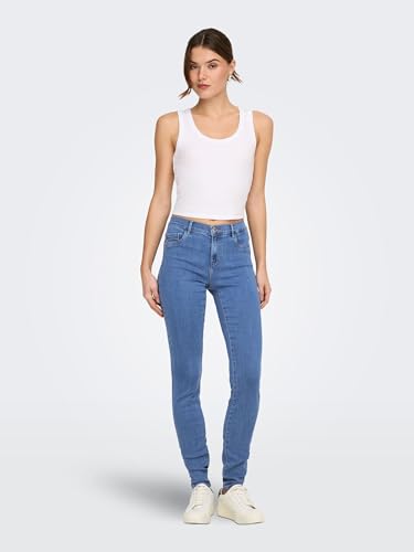 Detalle 2 de ONLY Damen Onlrain Life Reg Skinny DNM Noos Jeans – Medium Blue Denim, XL / 32L EU