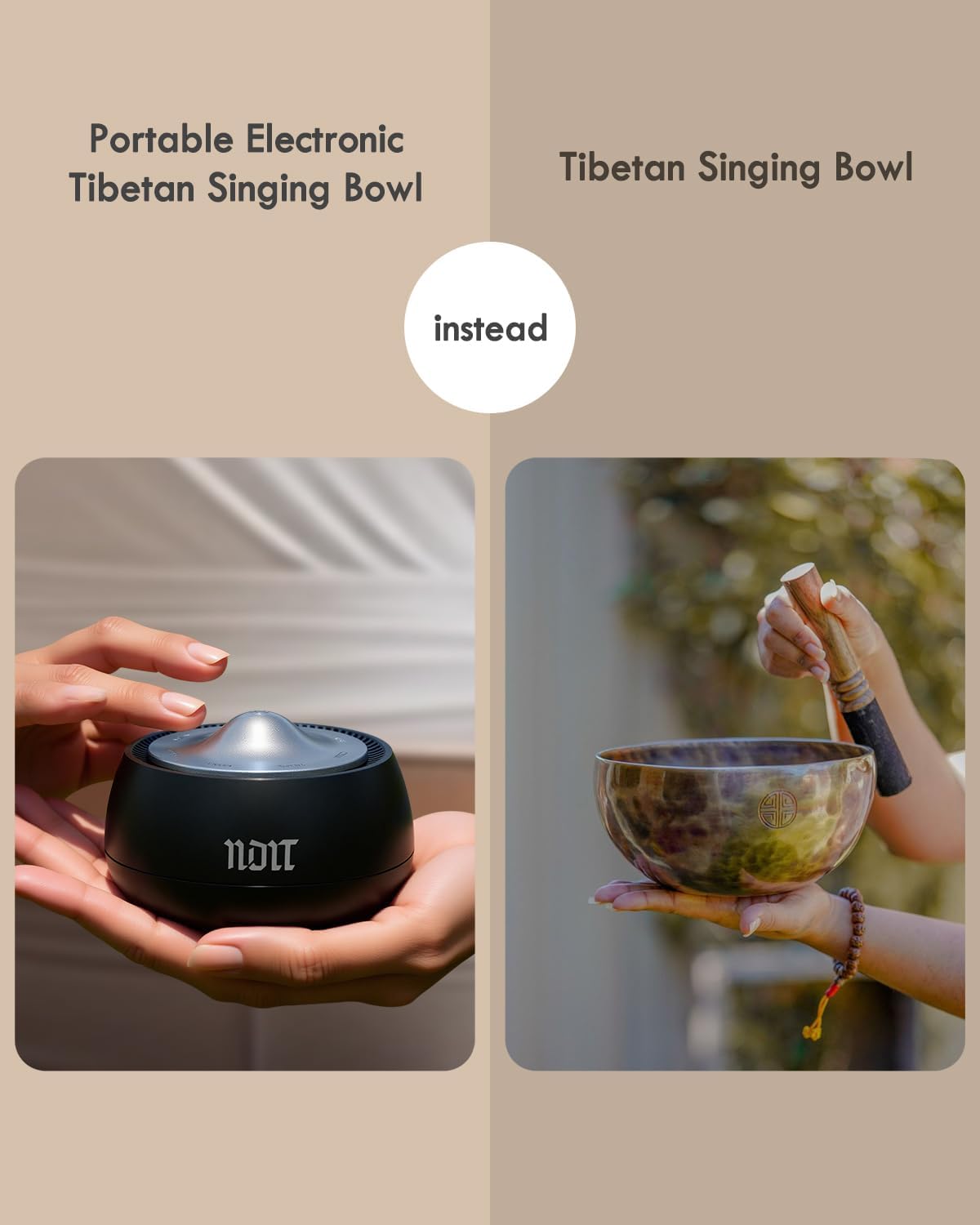 Detalle 2 de NDLT B2 Electronic Tibetan Singing Bowl with 8 Frequencies and Dual Modes