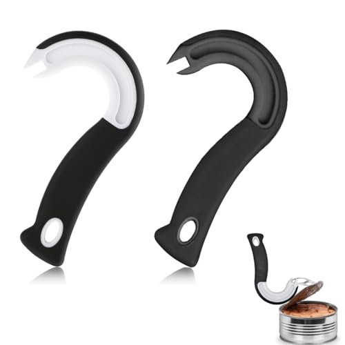 Detalle de JRYXDS Apriscatole 2 Pezzi – Apriscatole Ad Anello Easy Pull per Cucina, Ristorante e Famiglia